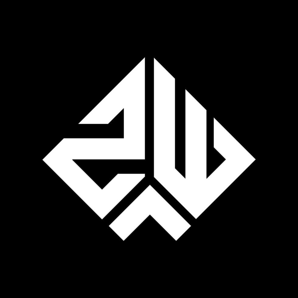 Z W lettera logo design su nero sfondo. Z W creativo iniziali lettera logo concetto. Z W lettera design. vettore
