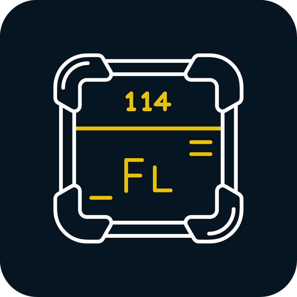 flerovium linea giallo bianca icona vettore