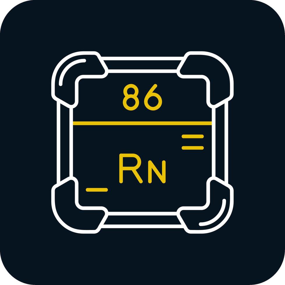 radon linea giallo bianca icona vettore