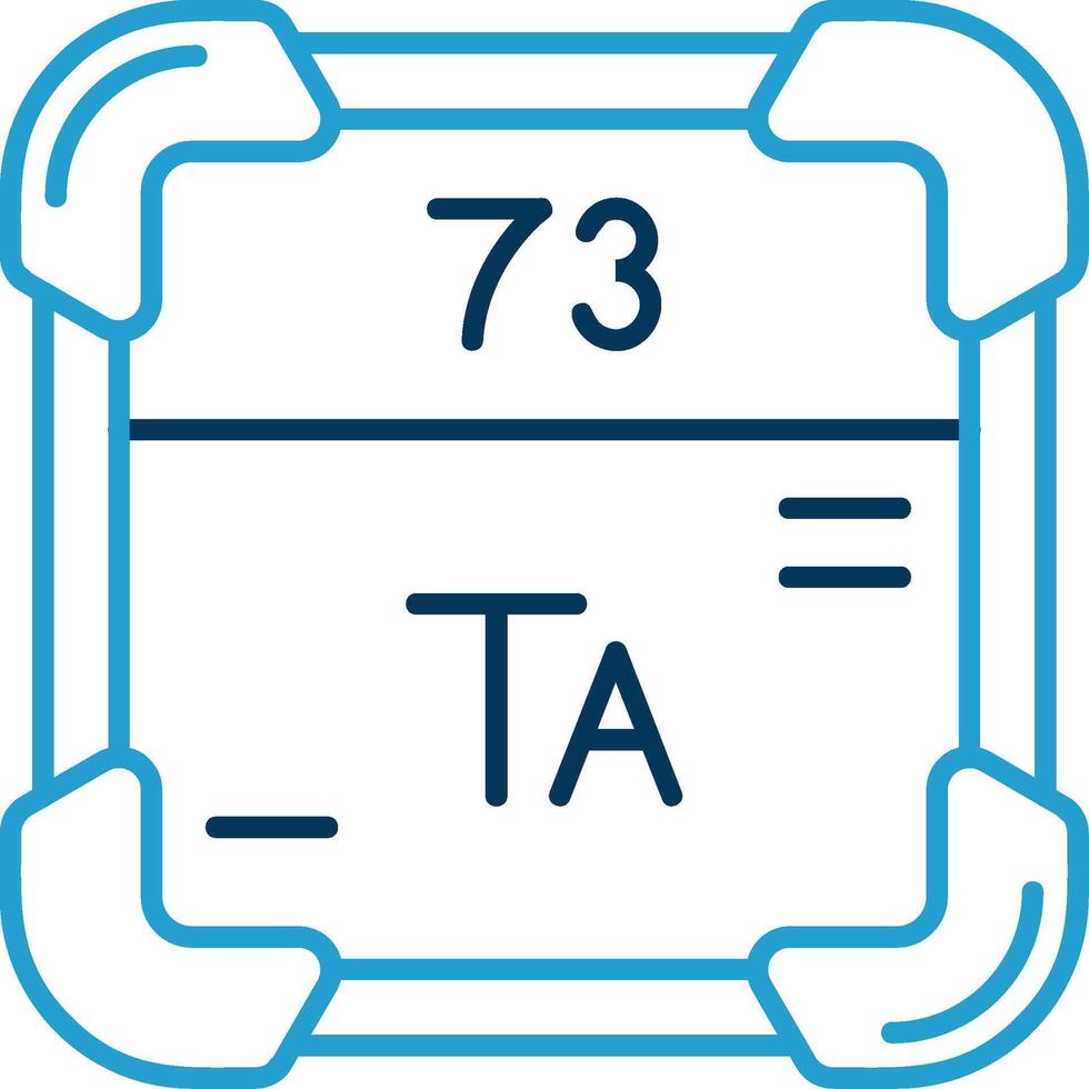 tantalio linea blu Due colore icona vettore