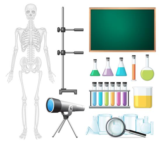 Un set di Science Classroom Element vettore