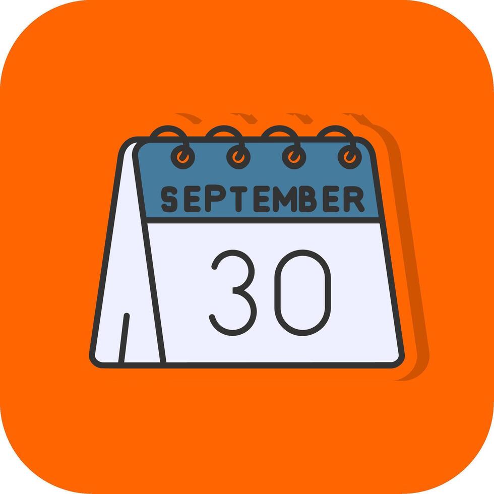 30 di settembre pieno arancia sfondo icona vettore