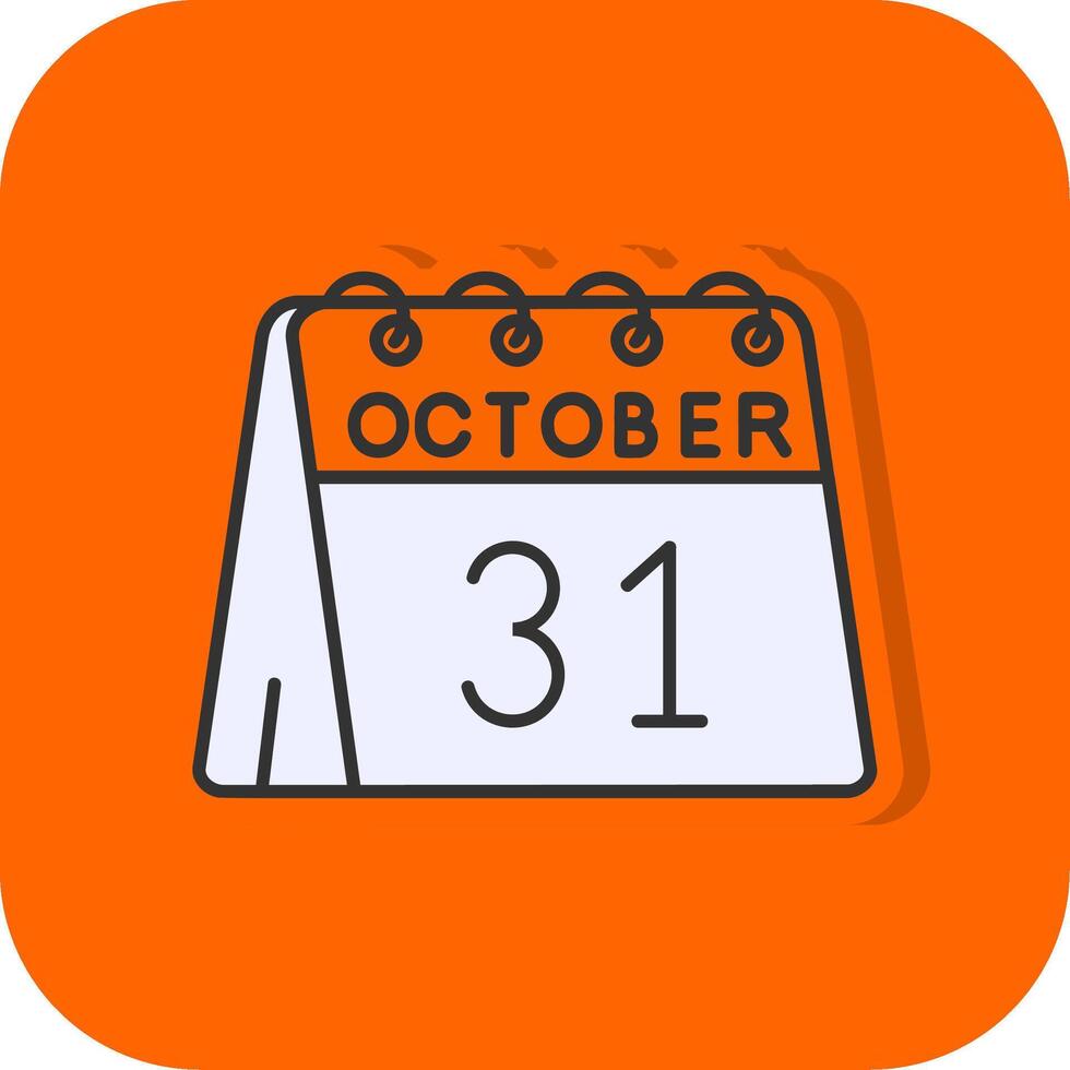 31st di ottobre pieno arancia sfondo icona vettore