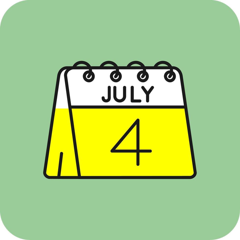 4 ° di luglio pieno giallo icona vettore