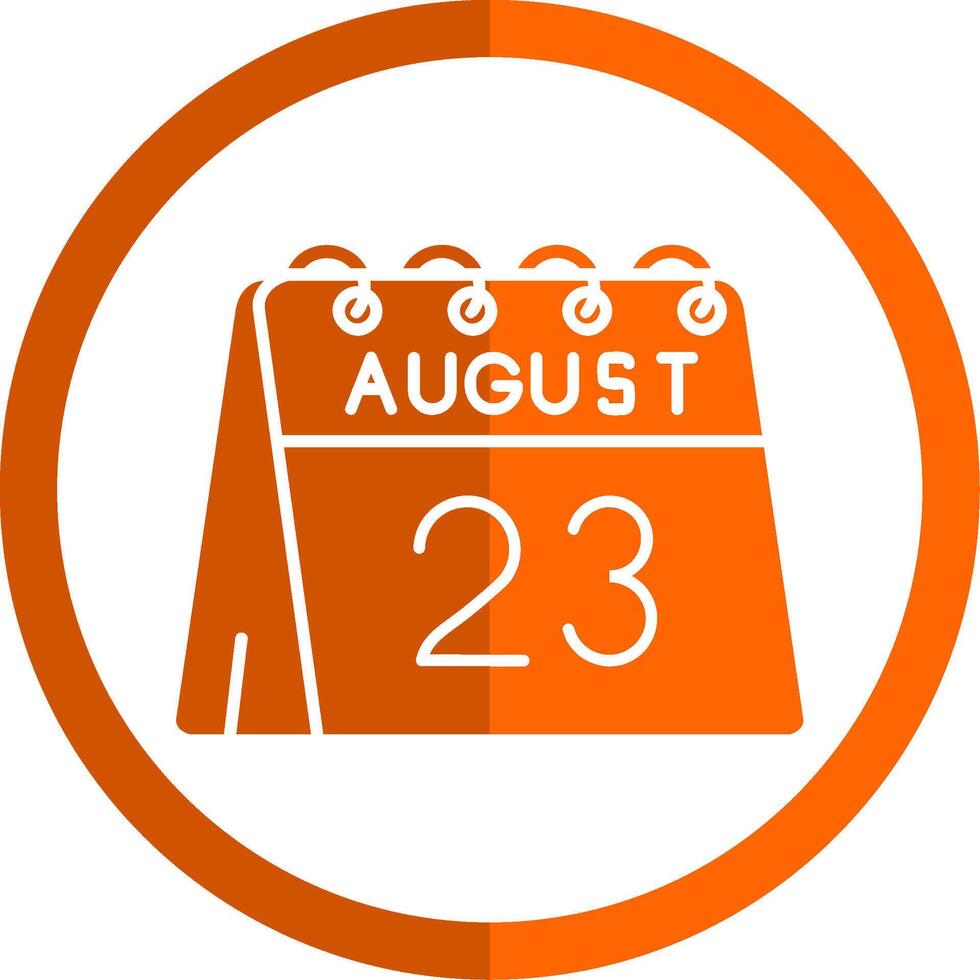 23 di agosto glifo arancia cerchio icona vettore