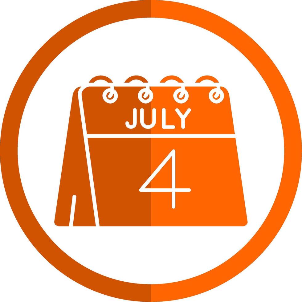 4 ° di luglio glifo arancia cerchio icona vettore
