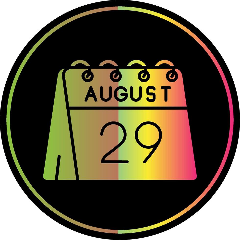 29th di agosto glifo dovuto colore icona vettore