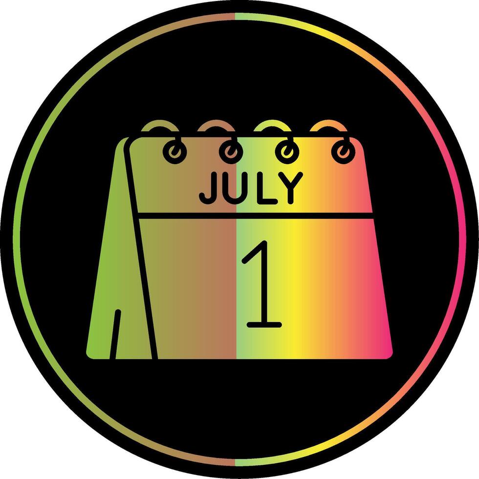 1 ° di luglio glifo dovuto colore icona vettore