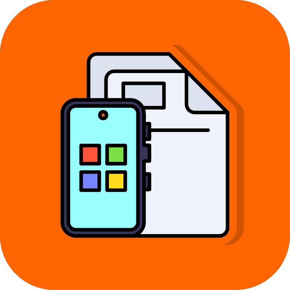 App pieno arancia sfondo icona vettore