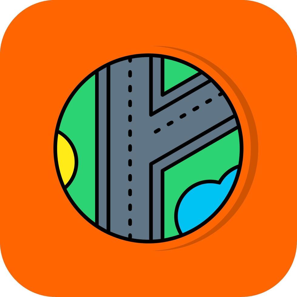 strada pieno arancia sfondo icona vettore