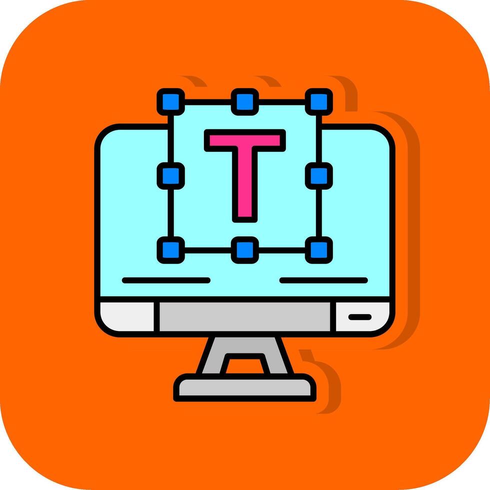 tipografia pieno arancia sfondo icona vettore