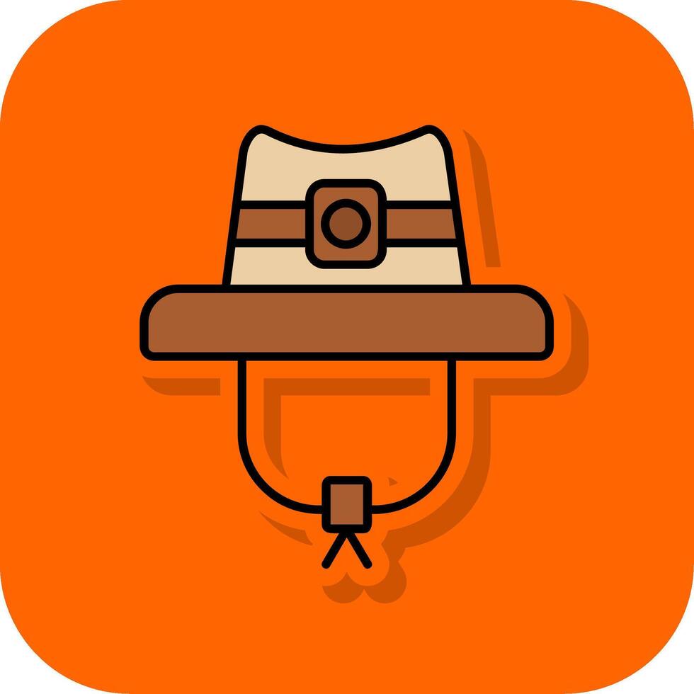 cappello pieno arancia sfondo icona vettore