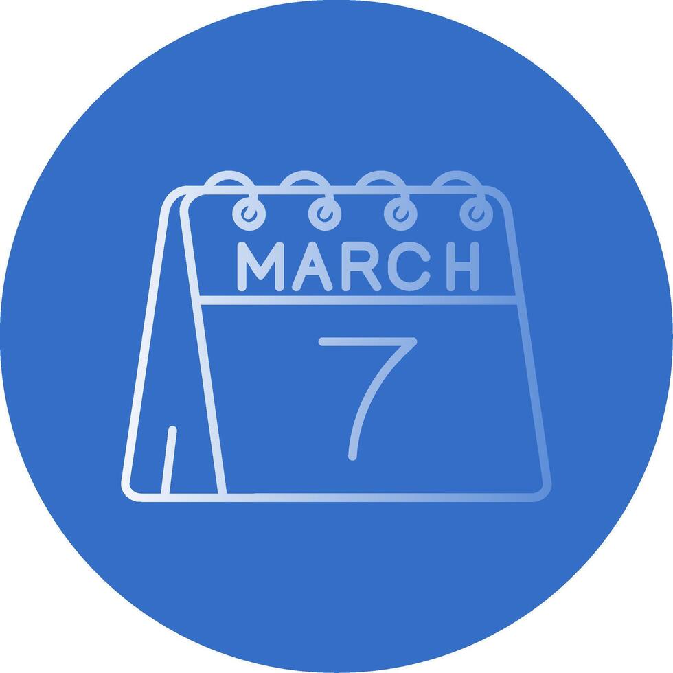 7 ° di marzo pendenza linea cerchio icona vettore