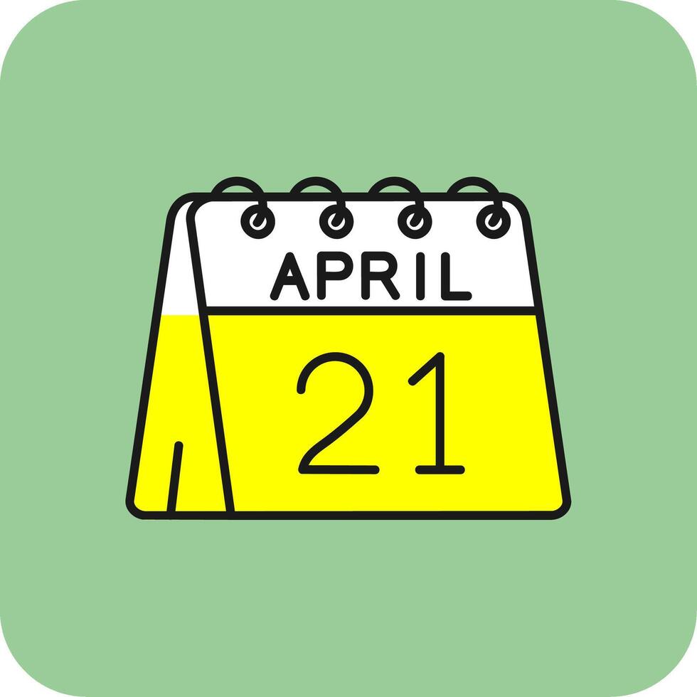 21 di aprile pieno giallo icona vettore
