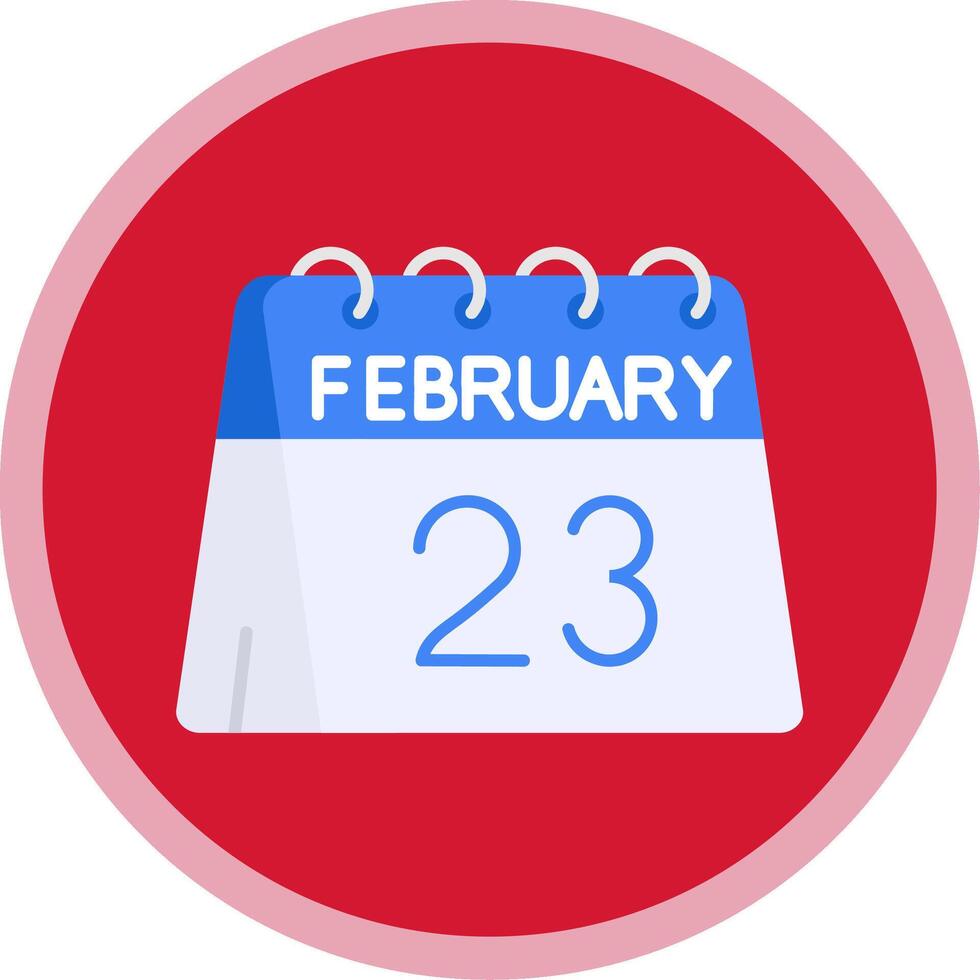 23 di febbraio piatto Multi cerchio icona vettore