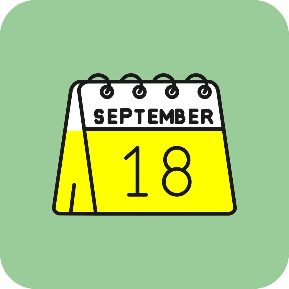 18 ° di settembre pieno giallo icona vettore