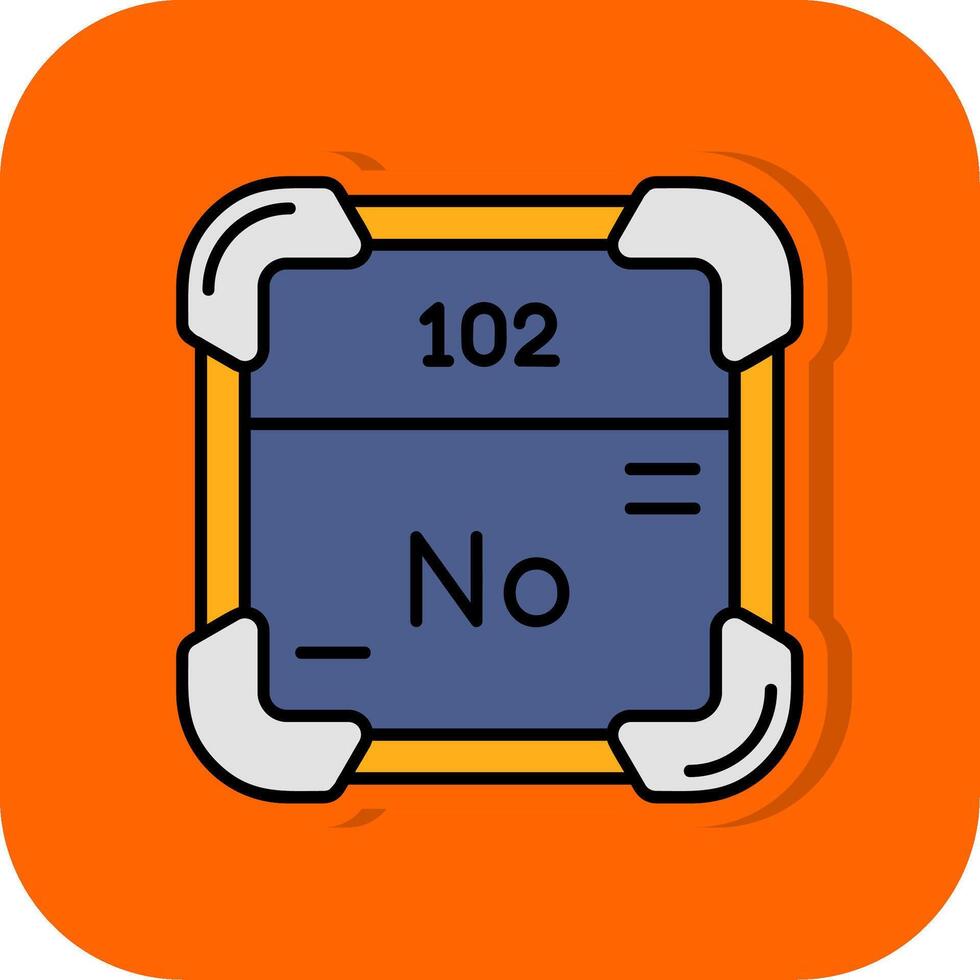 nobelium pieno arancia sfondo icona vettore