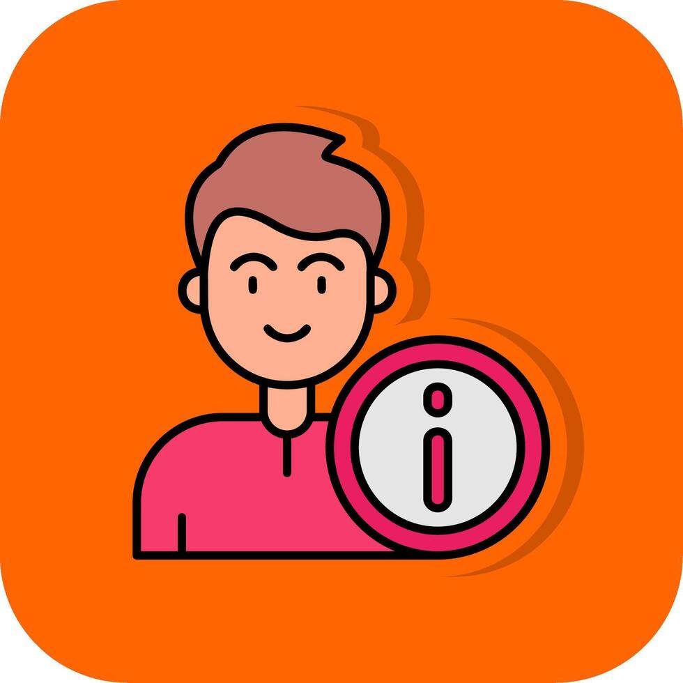 Informazioni pieno arancia sfondo icona vettore