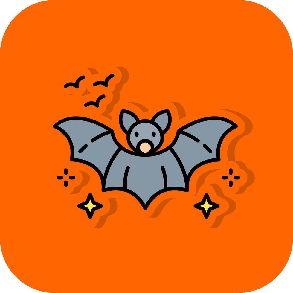 pipistrello pieno arancia sfondo icona vettore