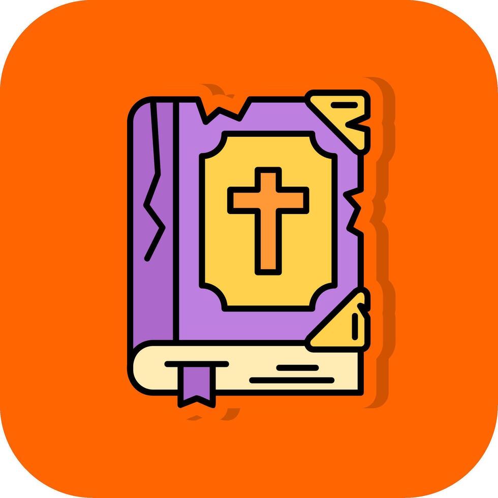 Bibbia pieno arancia sfondo icona vettore