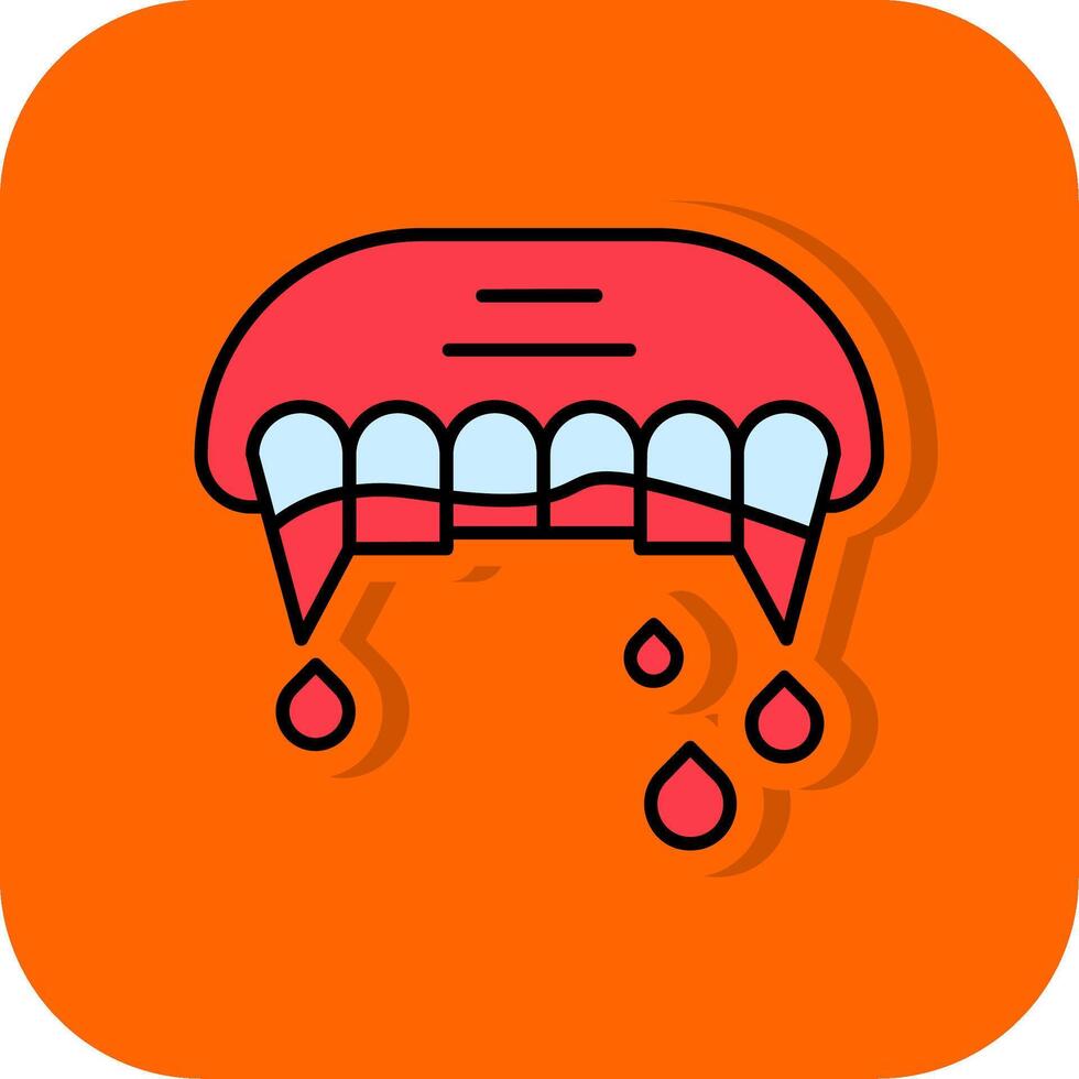denti pieno arancia sfondo icona vettore