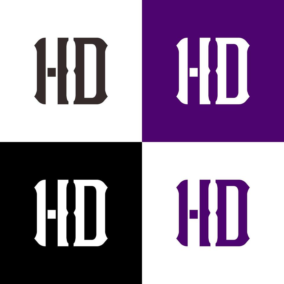 lettera h d logo design vettore
