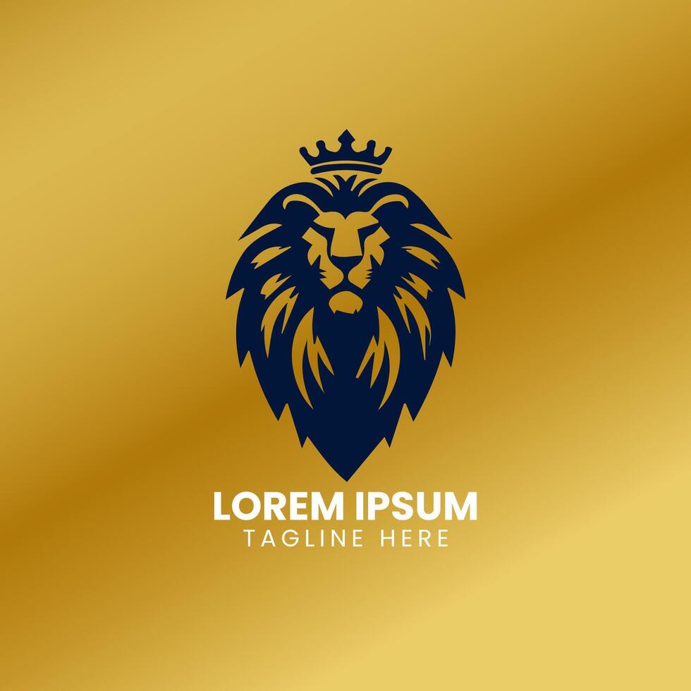 Leone oro logo design vettore modello