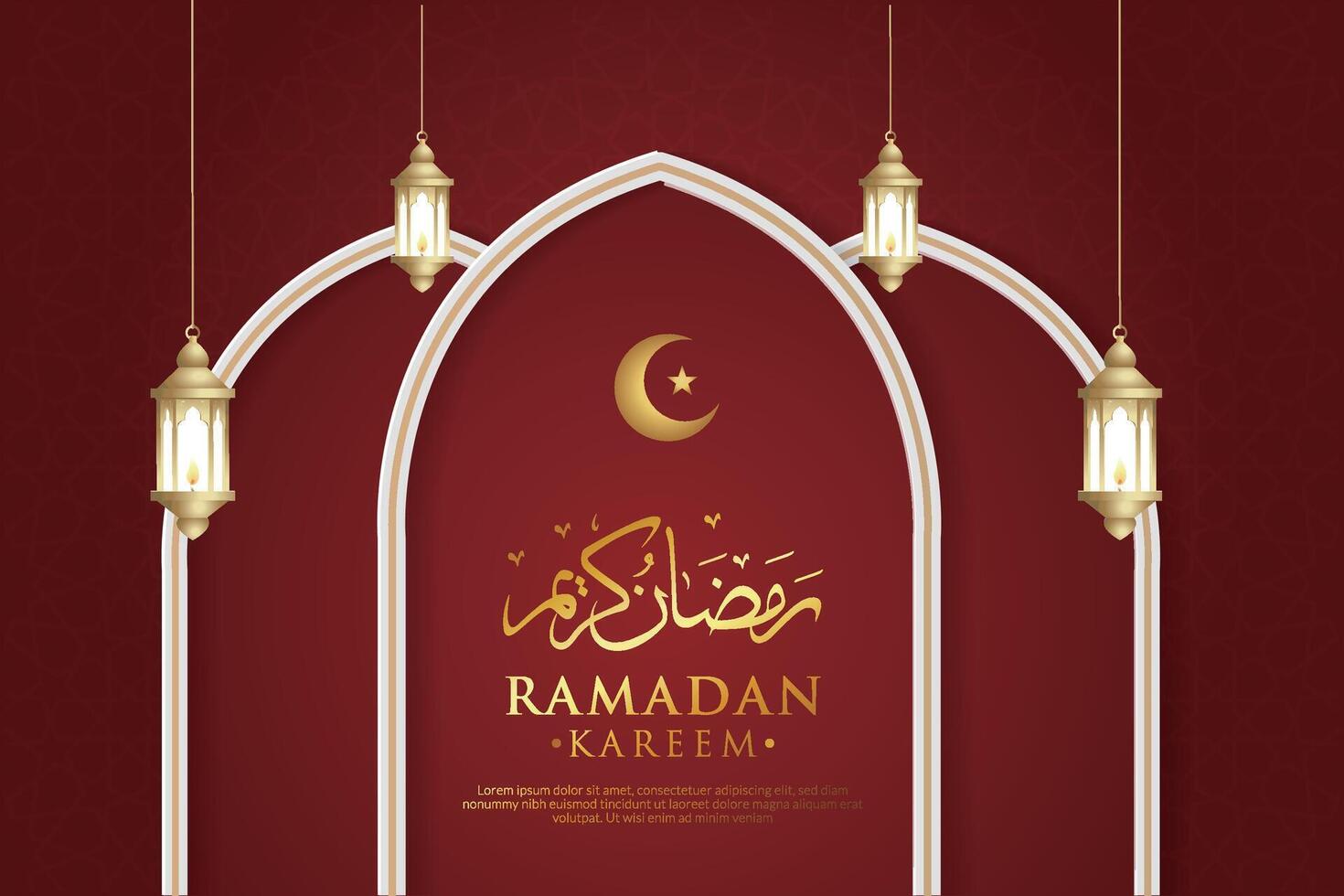 vettore elegante lussuoso Ramadan, eid al-fitr, islamico sfondo decorativo saluto carta