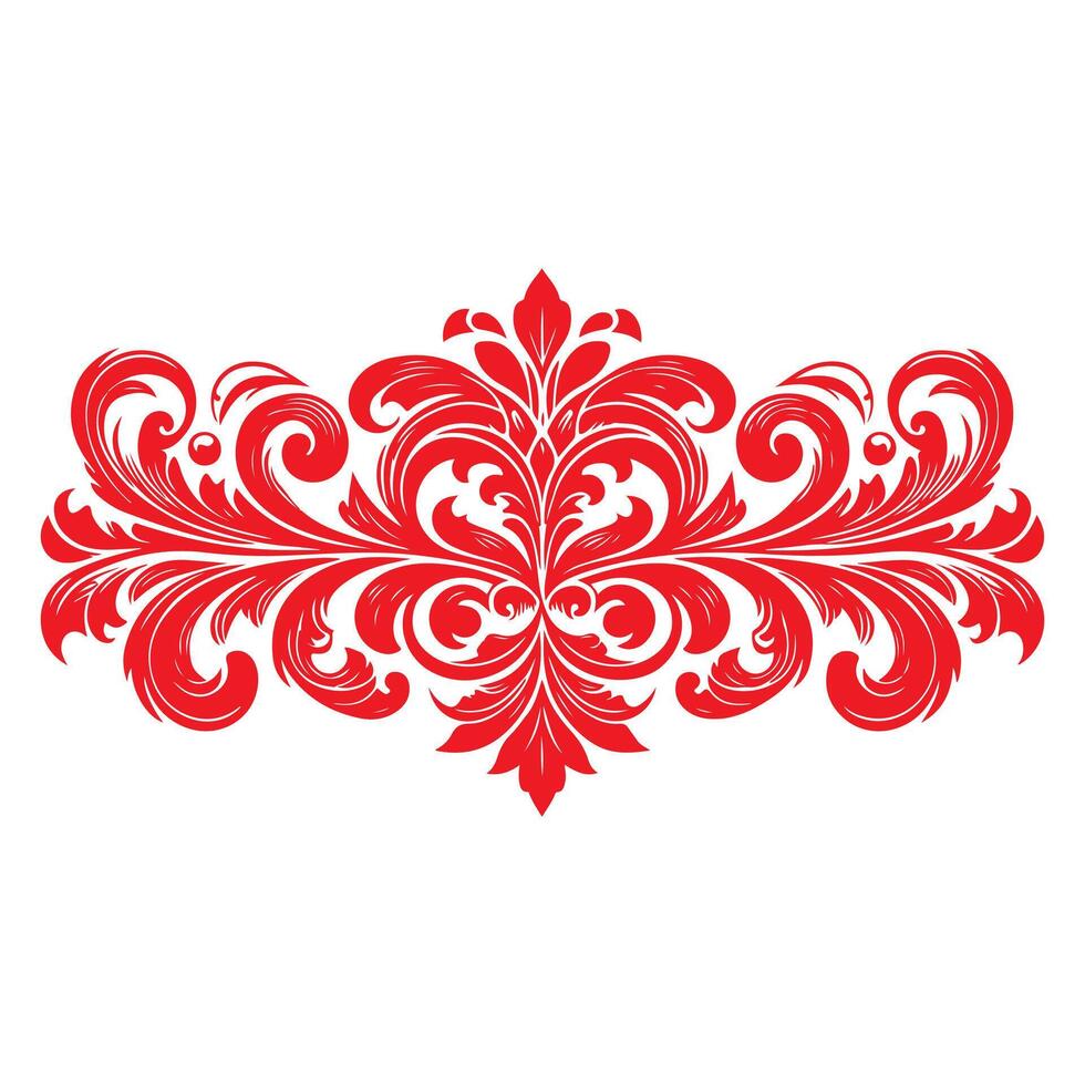 damasco rosso colore elemento orientale vettore isolato ob bianca sfondo