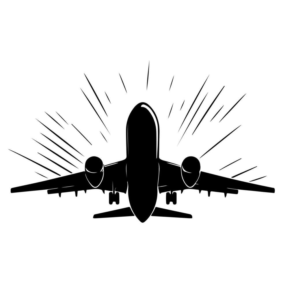 ai generato aereo piatto icona cartello design schema scarabocchio internazionale viaggio vettore illustrazione su bianca sfondo