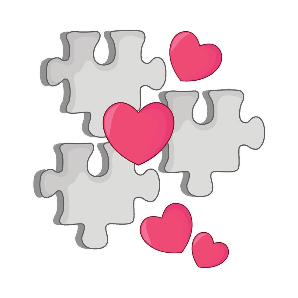 illustrazione di amore puzzle vettore