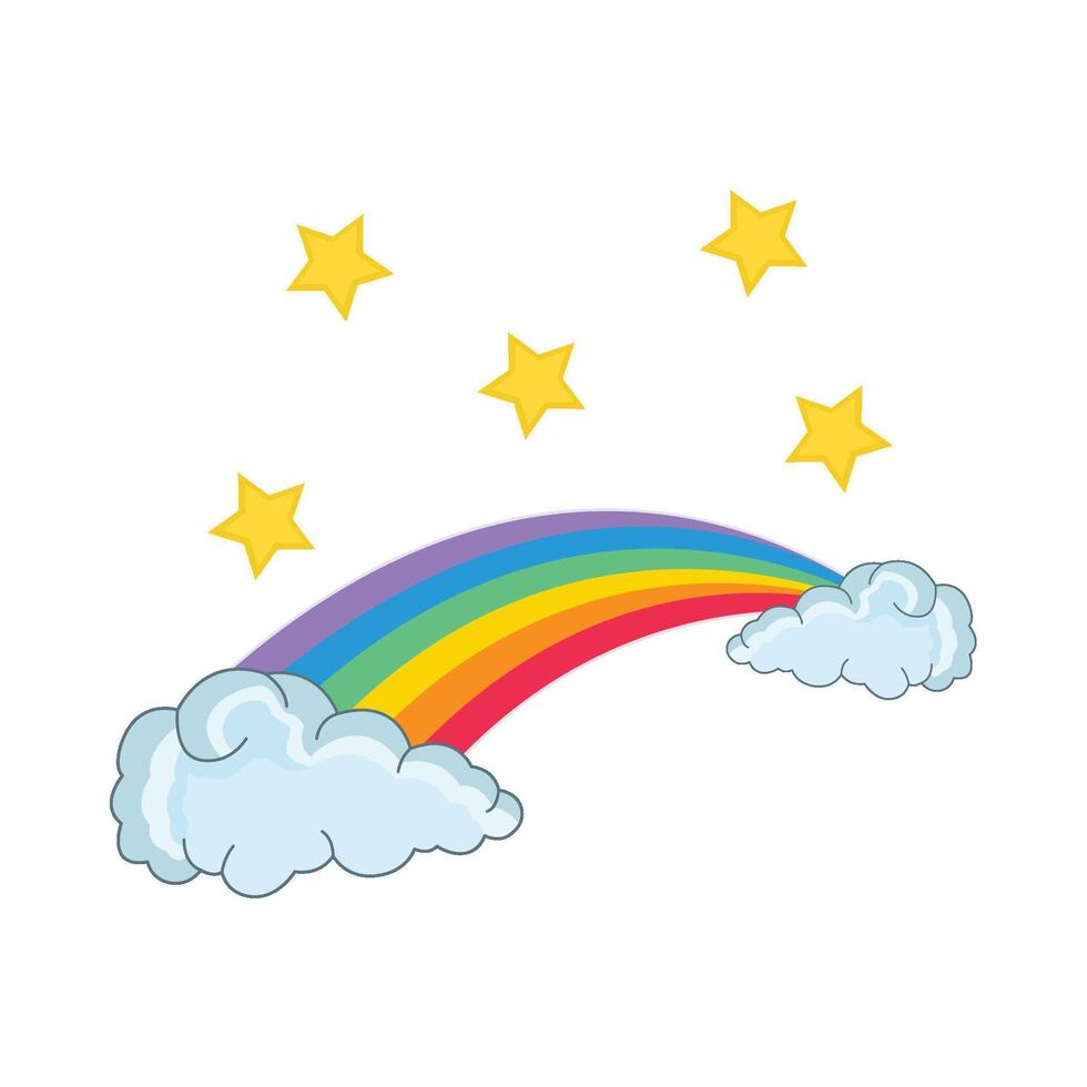 illustrazione di arcobaleno nube vettore