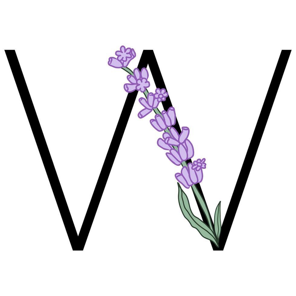 lavanda fiorire viola poco fiore alfabeto per design di carta o invito. vettore illustrazioni, isolato su bianca sfondo per estate floreale gesign