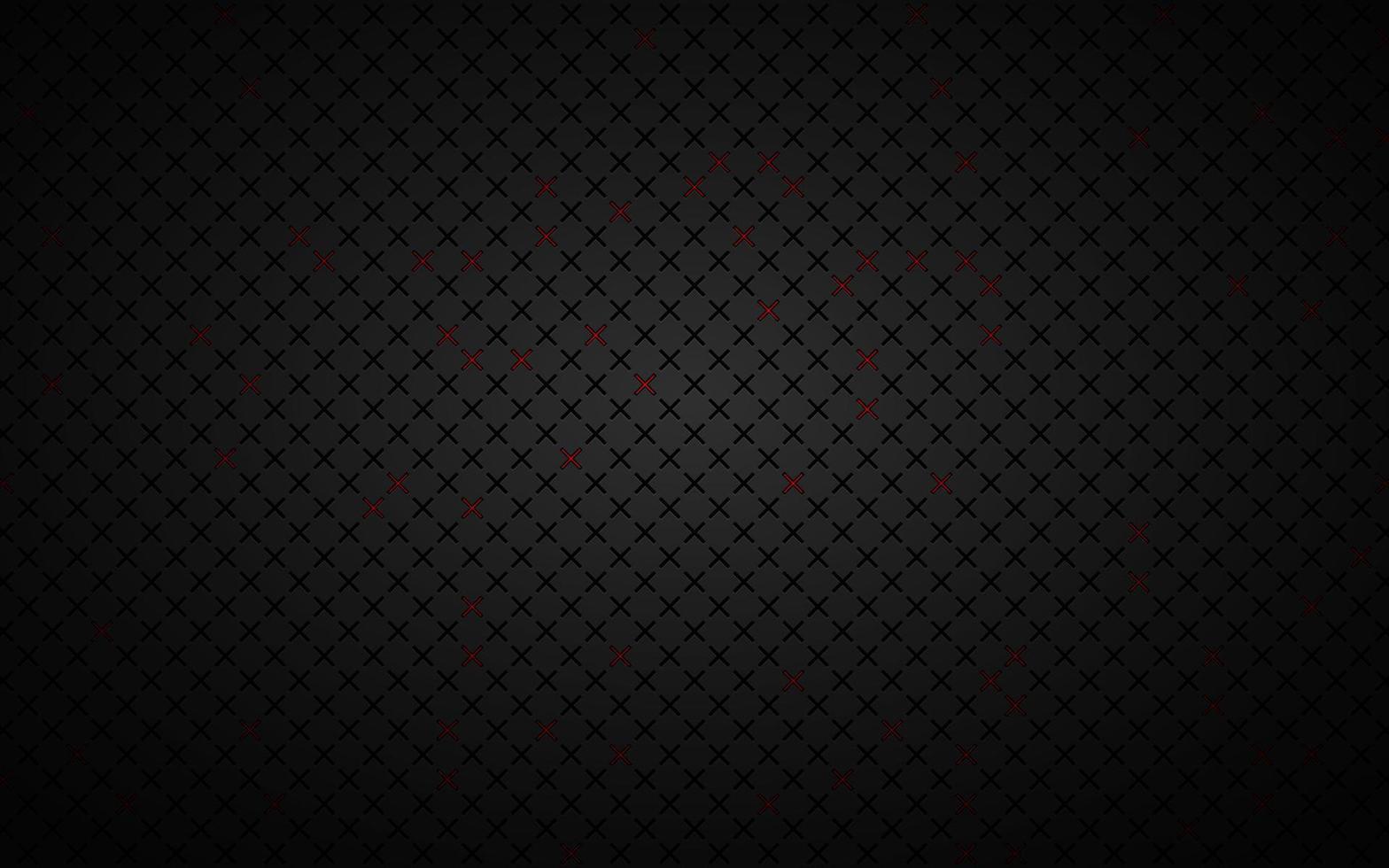 sfondo astratto nero con croci nere e rosse. modello di metallo vettoriale. semplicemente mosaico con croci impilate uniformemente vettore
