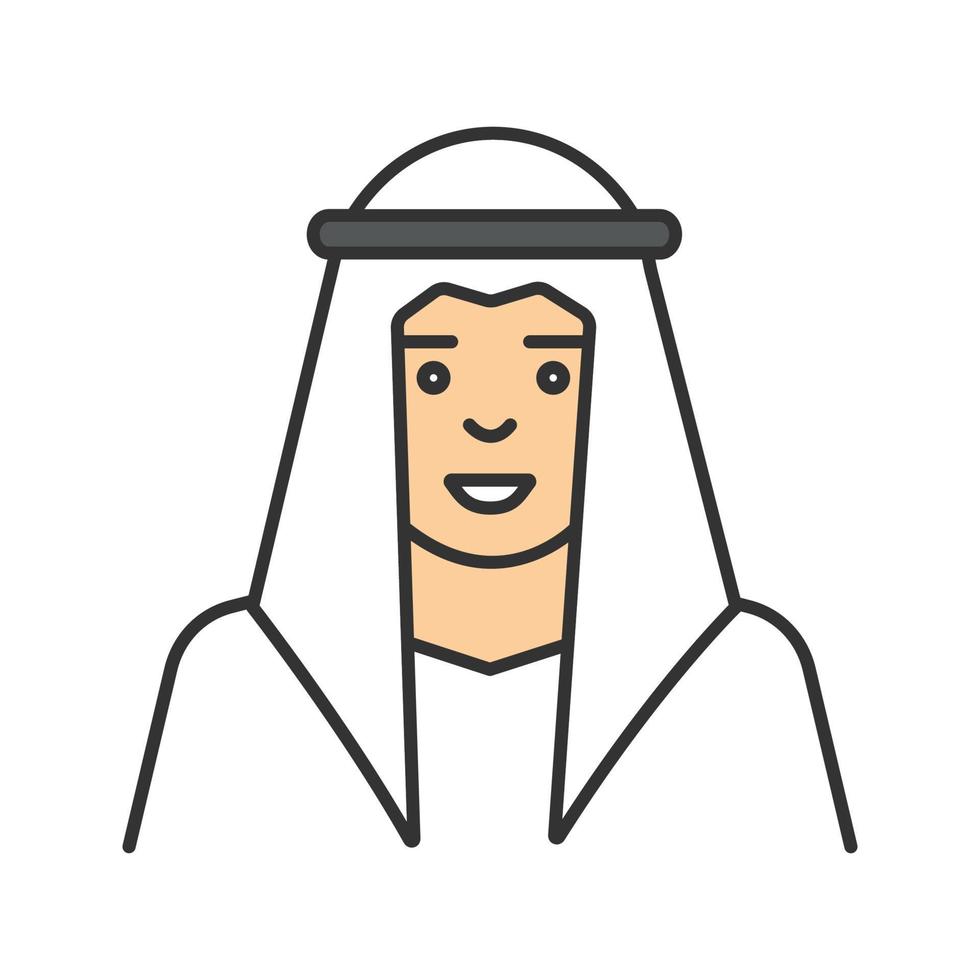 icona del colore dello sceicco. musulmano. arabo, turco. illustrazione vettoriale isolato