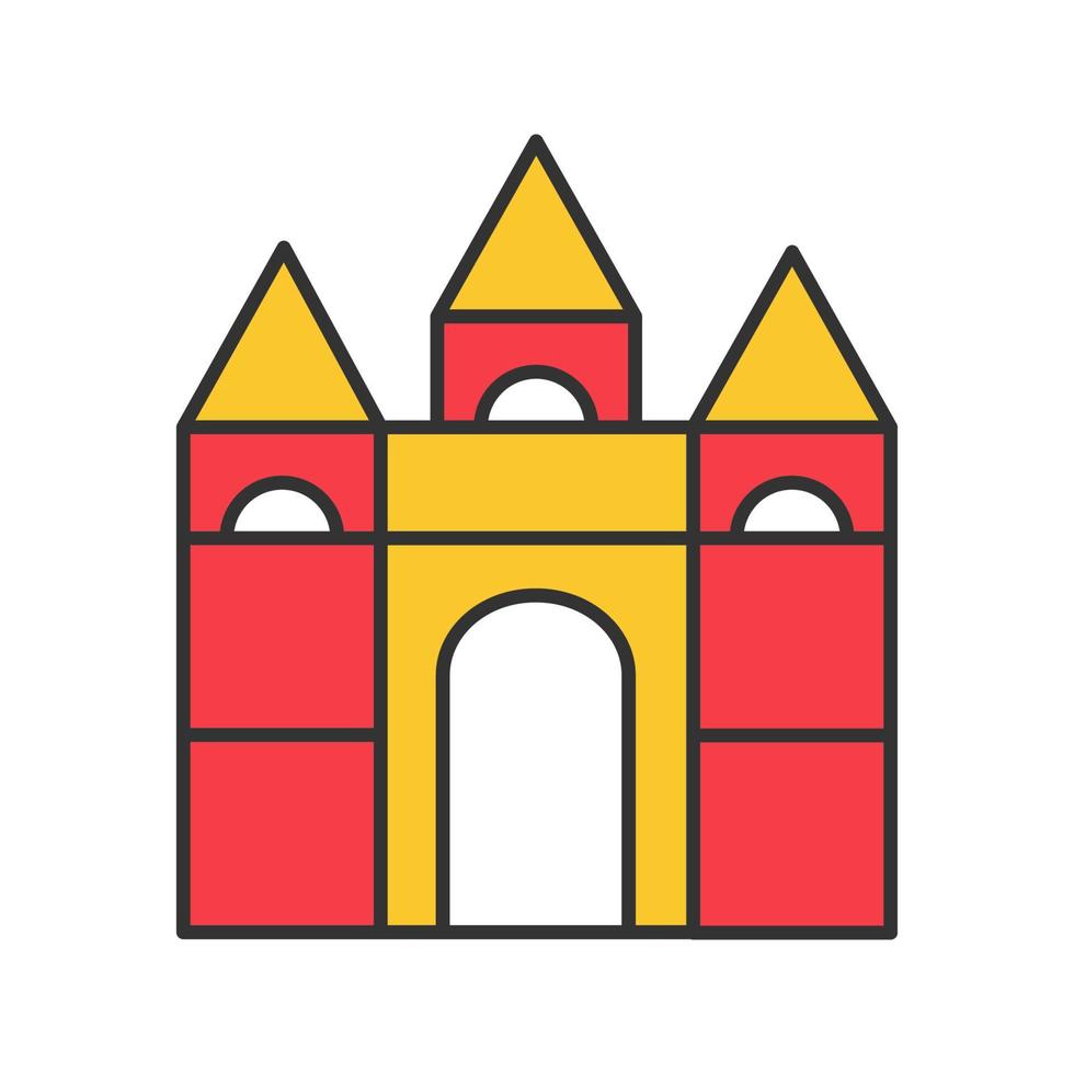 icona del colore dei blocchi di costruzione del castello. illustrazione vettoriale isolato