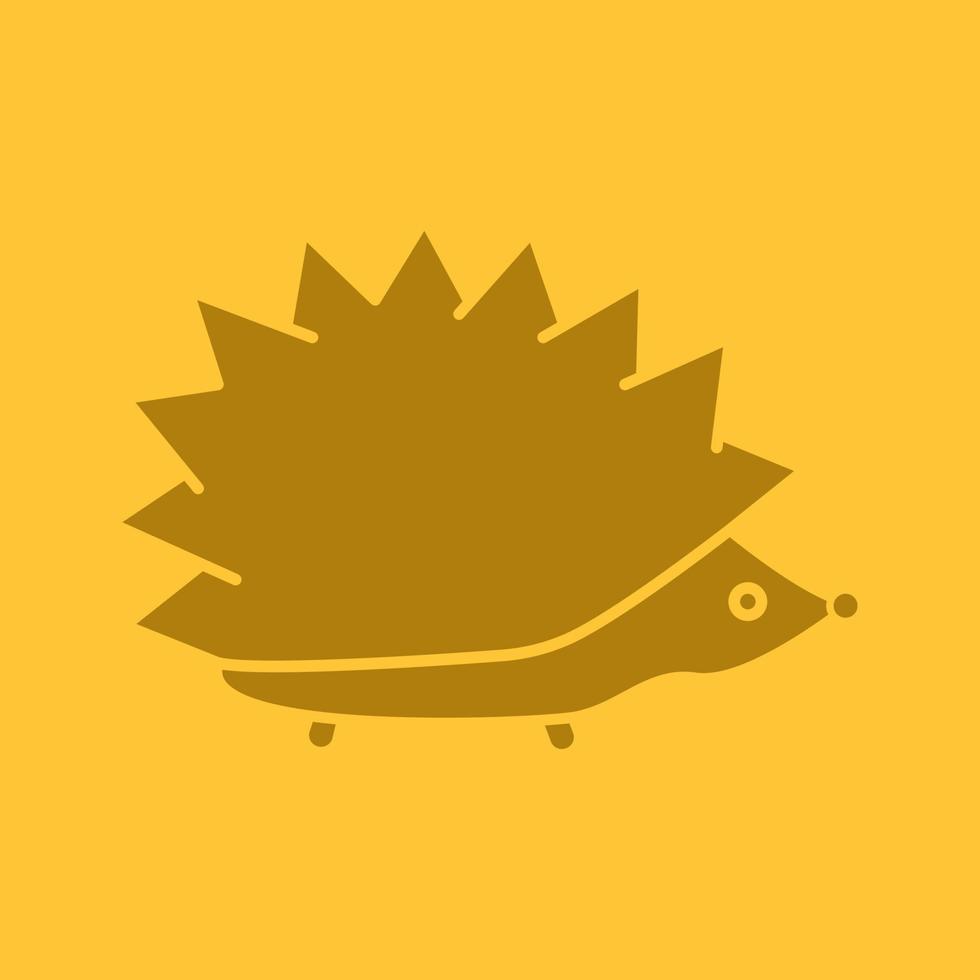 icona del colore del glifo riccio. simbolo di sagoma. riccio. spazio negativo. illustrazione vettoriale isolato