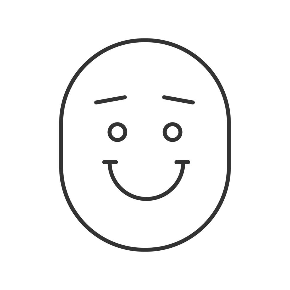 icona lineare sorriso felice e divertente. illustrazione di linea sottile. buon umore. simbolo del contorno del viso sorridente. disegno vettoriale isolato contorno