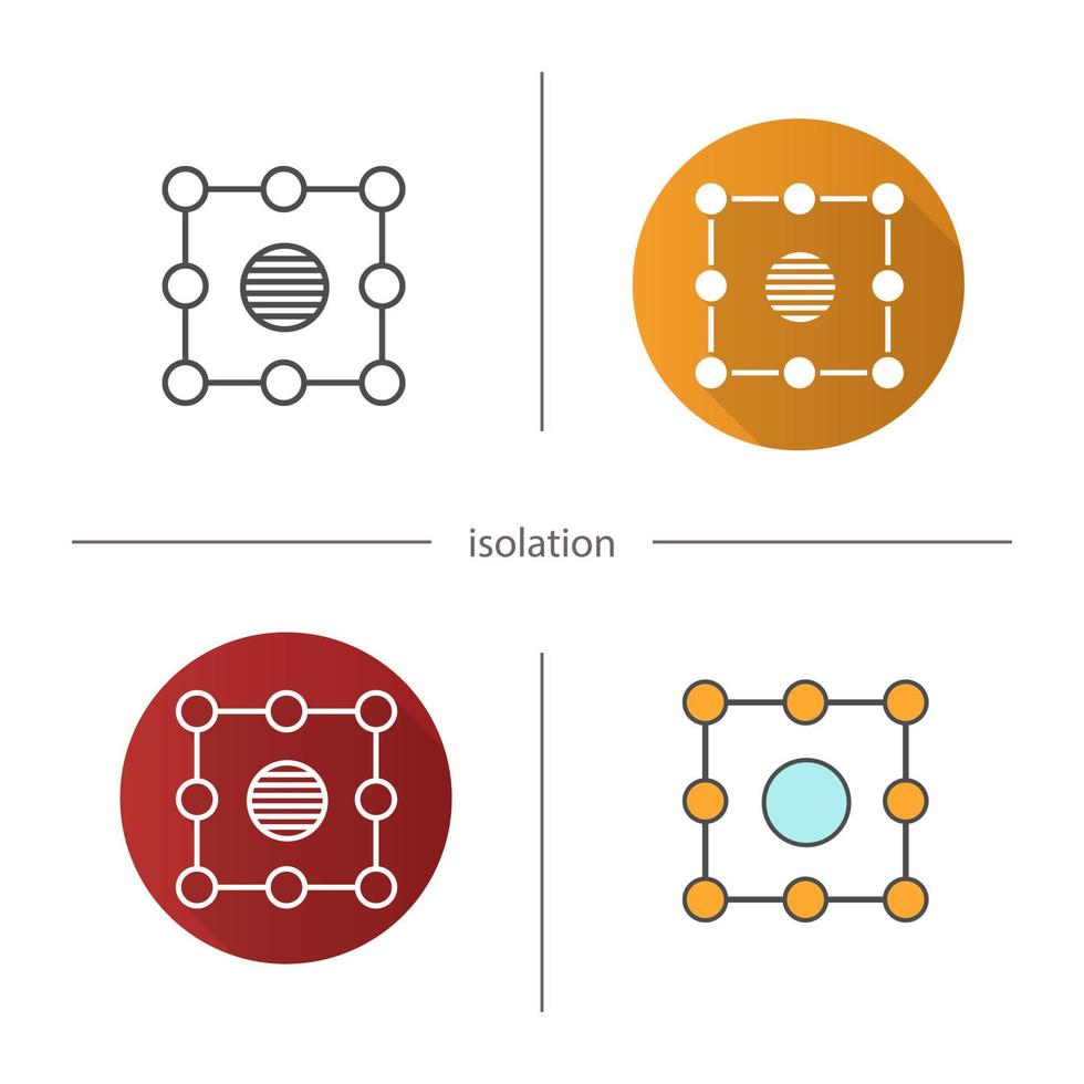icona del simbolo di isolamento. design piatto, stili lineari e di colore. metafora astratta di isolamento. illustrazioni vettoriali isolate