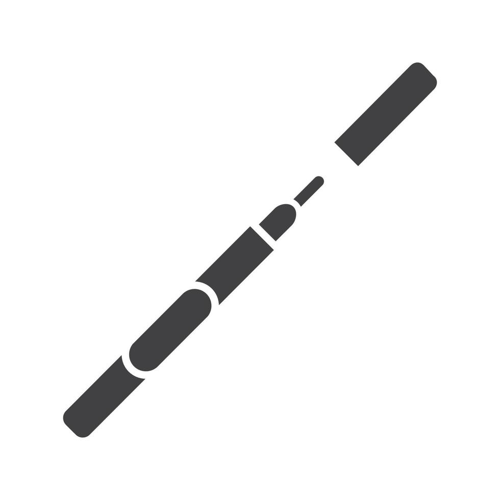 icona del glifo con eyeliner. simbolo di sagoma. rossetto a matita. spazio negativo. illustrazione vettoriale isolato