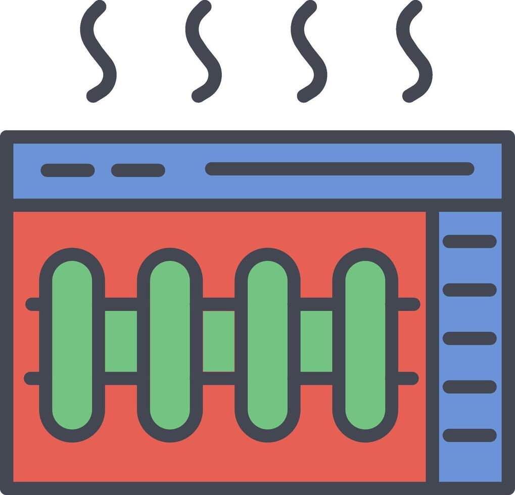 riscaldatore vettore icona