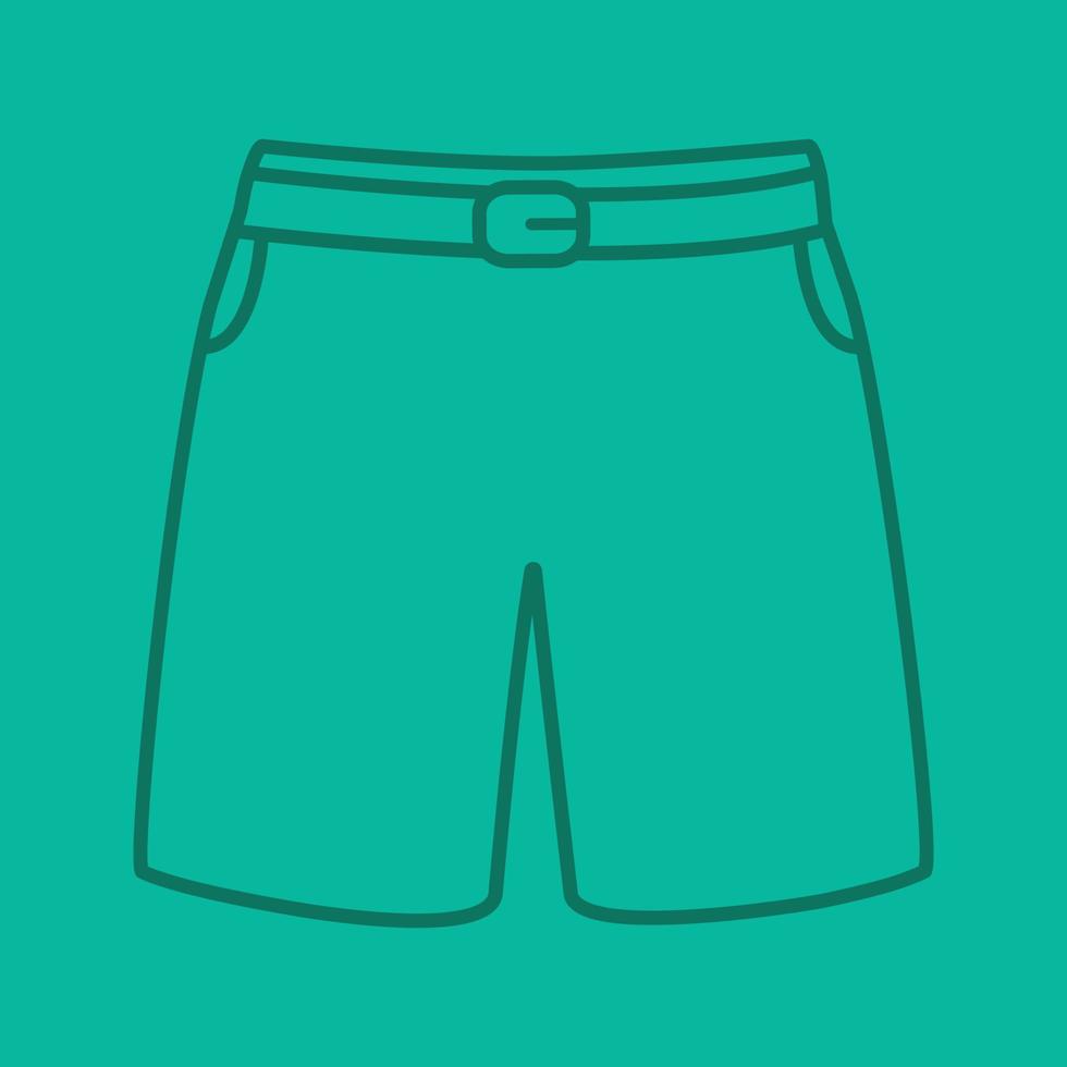 icona lineare di costume da bagno. pantaloncini sportivi. simboli di contorno di linea sottile su sfondo colorato. illustrazione vettoriale