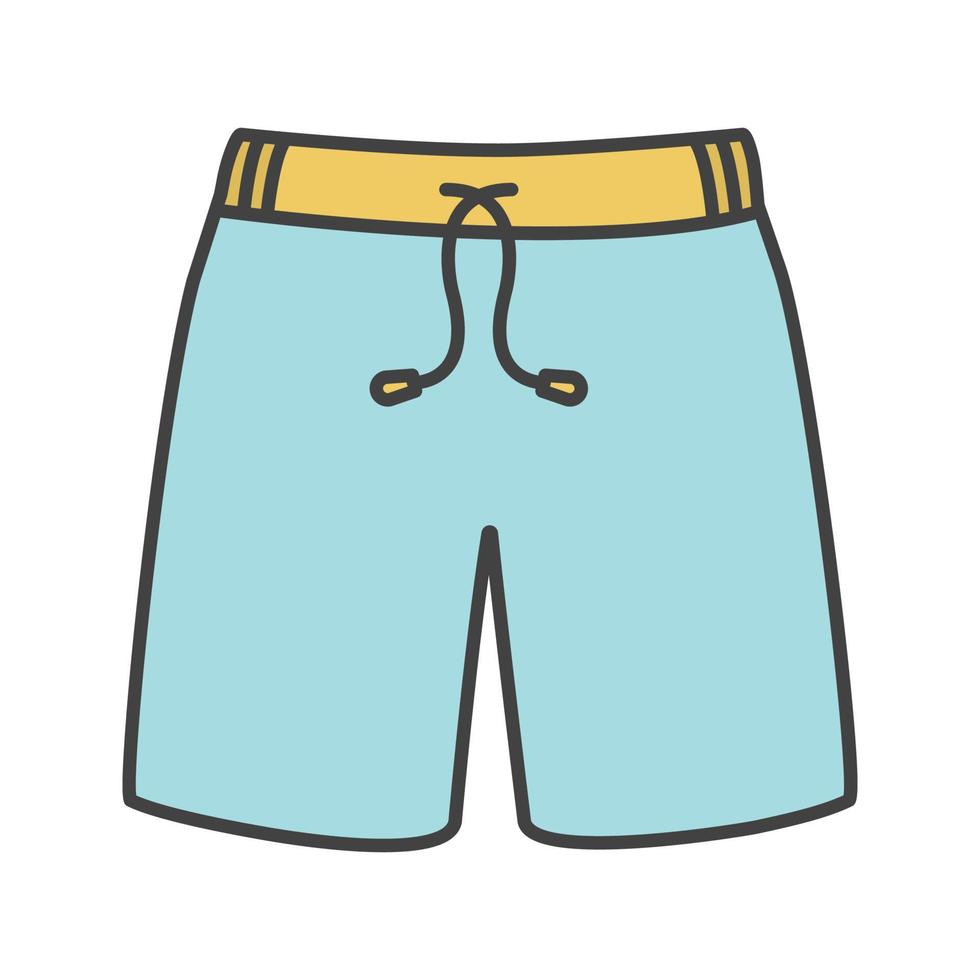 icona del colore del costume da bagno. pantaloncini sportivi. illustrazione vettoriale isolato