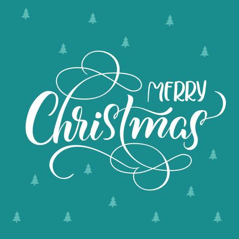 sfondo vacanza blu con testo buon Natale. calligrafia e lettering. Illustrazione vettoriale EPS10