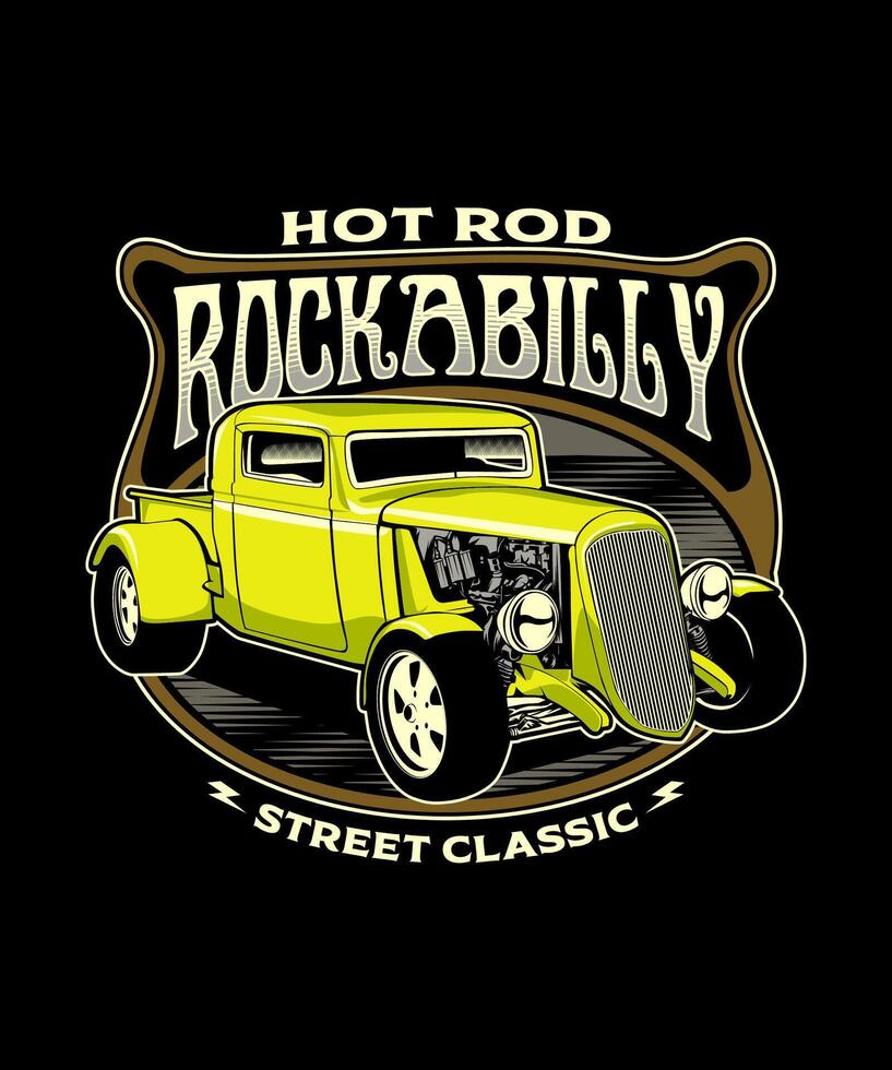 rockabilly strada classico auto design vettore