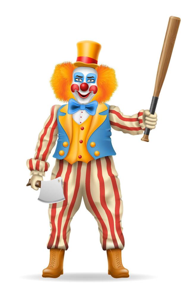 allegro clown attore e circo personaggio vettore illustrazione isolato su sfondo