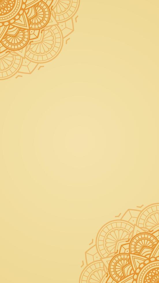 radiante giallo zafferano oro eleganza vuoto verticale vettore sfondo con intricato mandala dettagliare