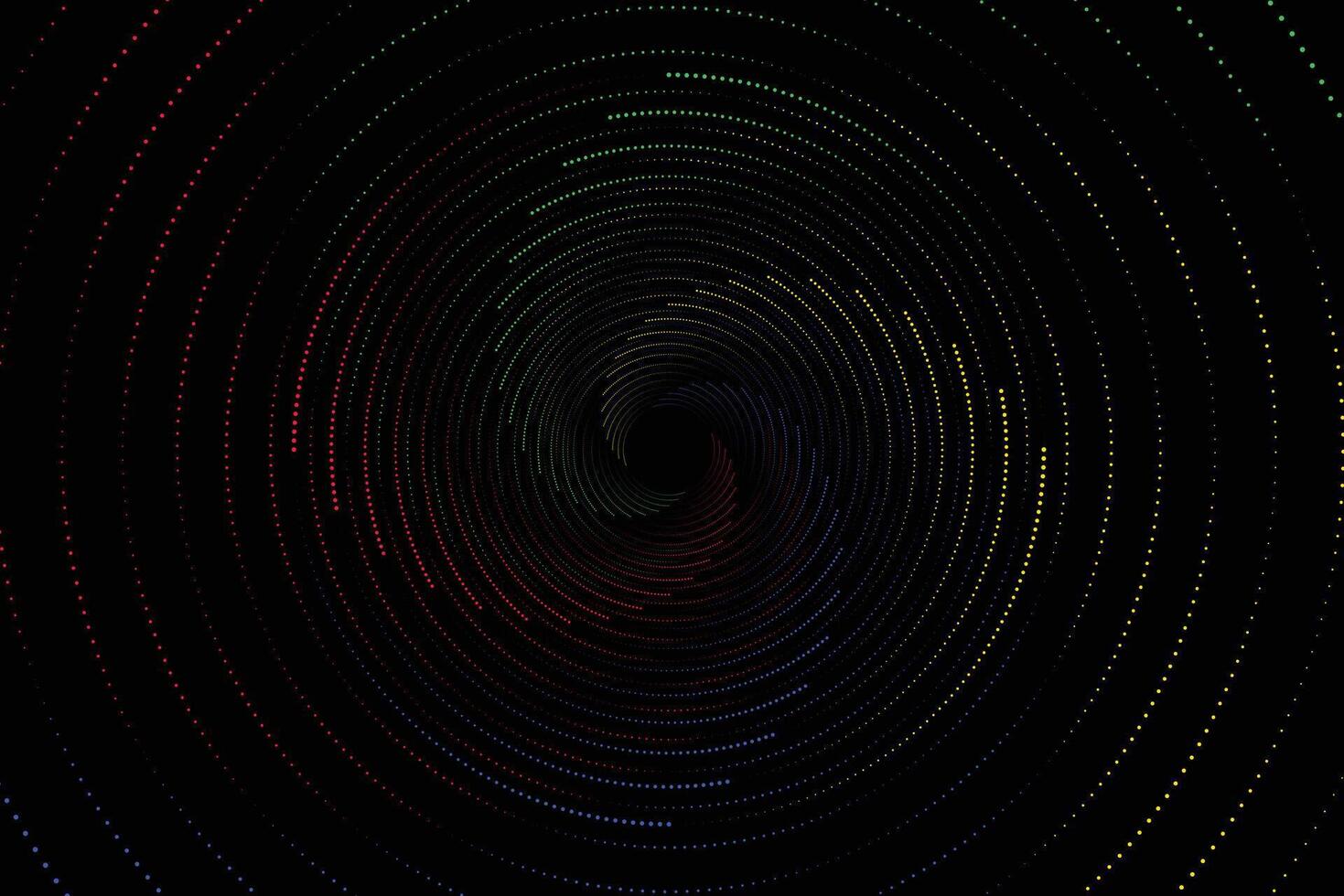 logo del cerchio al neon radiale a spirale colorata. illustrazione vettoriale