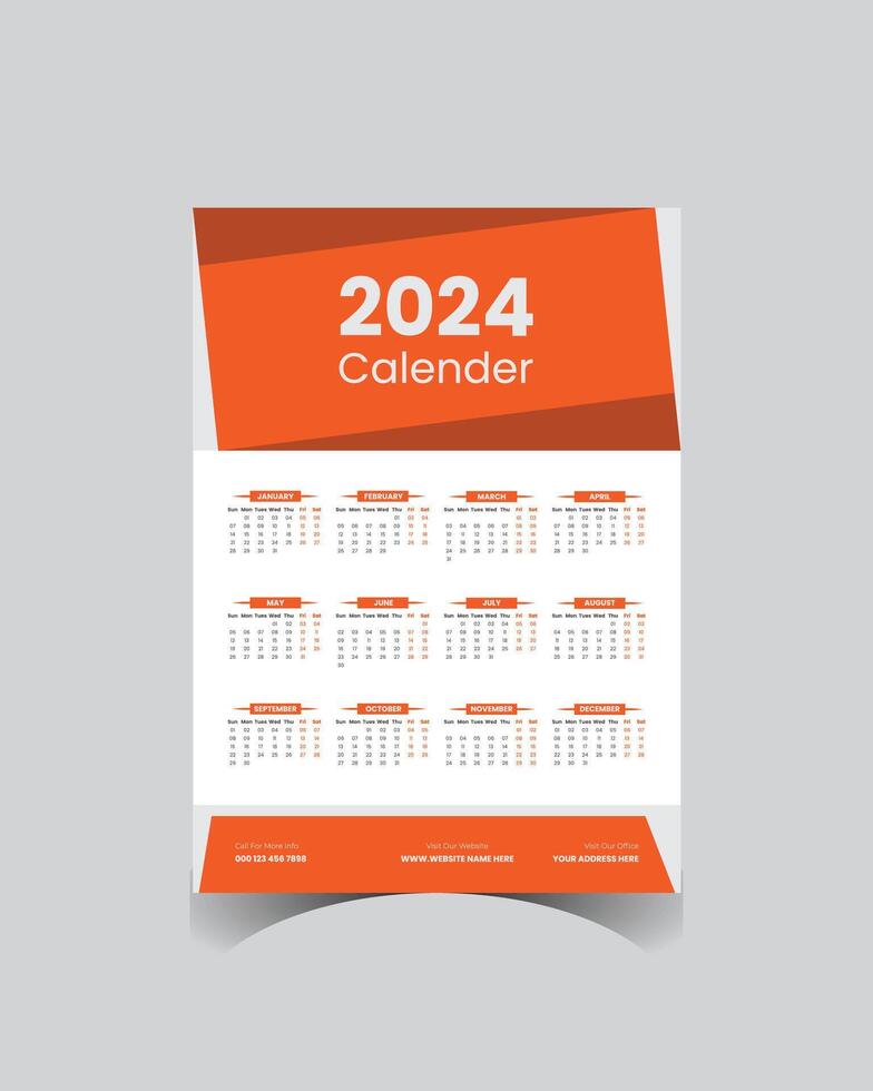 modello di progettazione del calendario vettore