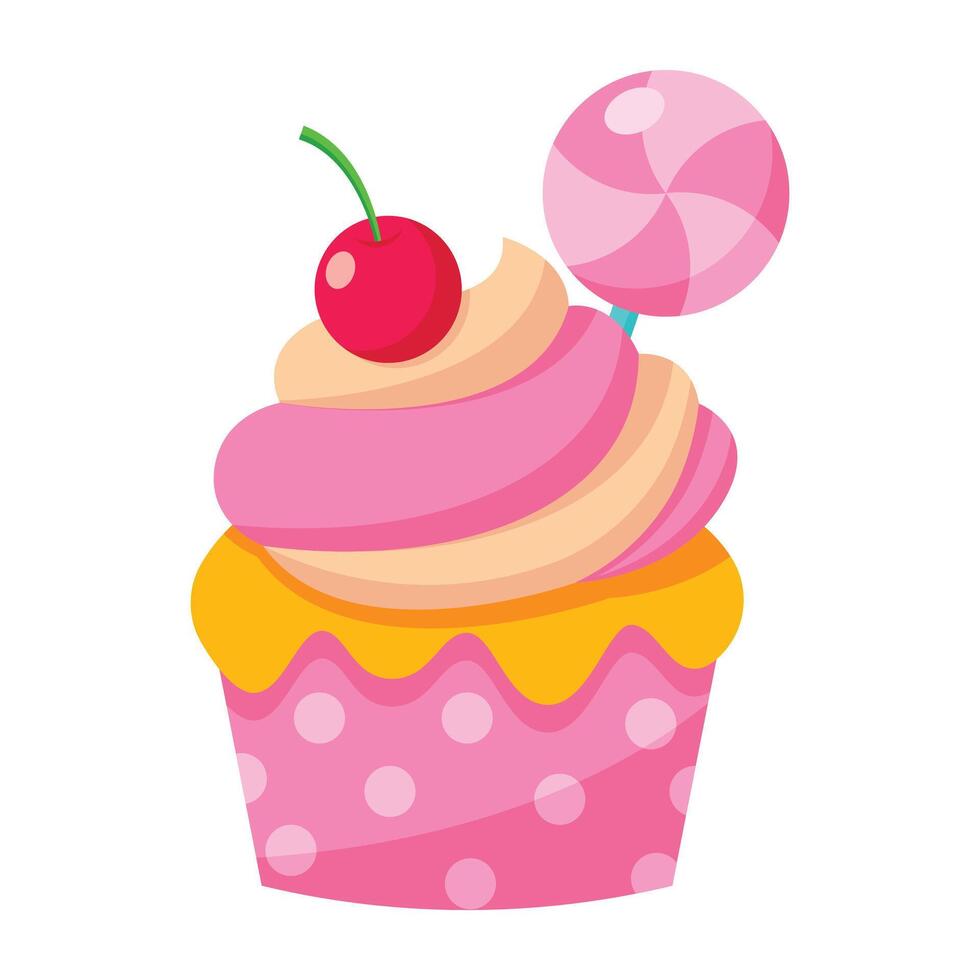 cartone animato Cupcake icona. vettore